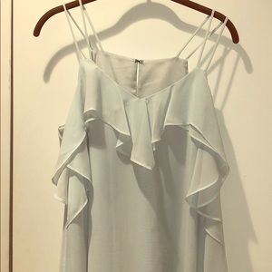 NWT BCBGen ‘Frost blue’ Ruffle slip dress